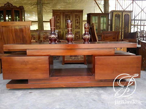 Bufet TV Minimalis Jati Klasik