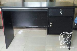 Meja Kerja Minimalis Hitam Doff