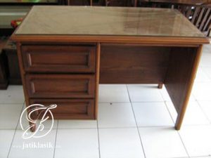Meja Kerja Minimalis Jati Natural