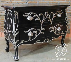 Nakas Bombay Mewah Jati Ukir Mawar