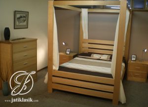 Set Tempat Tidur Anak Minimalis Jati Kanopi