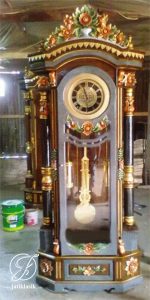 Jam Hias Jati Ukir Mawar