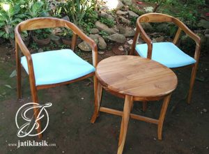 Kursi Teras Cafe Unik Kayu Jati