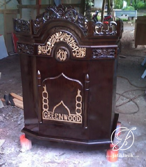 Mimbar Masjid Jati Ukir Mewah