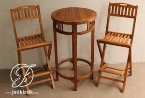 Set Meja Makan Bar Model Lipat
