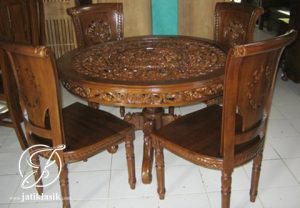 Set Meja Makan Jati Salina Garengan