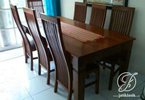 Set Meja Makan Minimalis Jati Balero