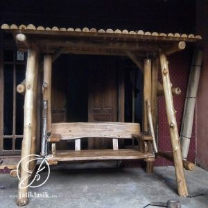 Ayunan Kayu Jati Gelondongan Unik