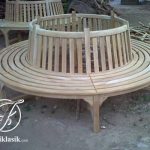 Bangku Taman Jati Melingkar Pohon