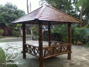 Gazebo Antik Kayu Jati Gelondongan