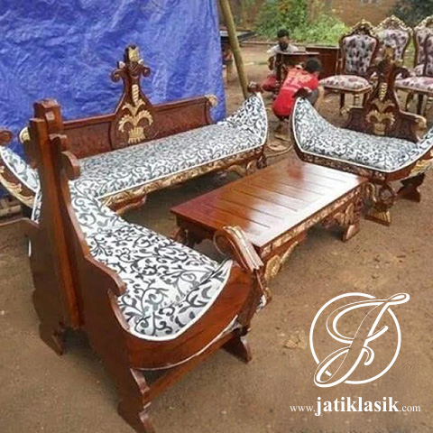 Kursi Tamu Sofa Jati Perahu Aladin