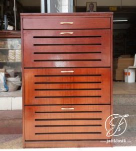 Rak Sepatu Jati Minimalis Terbaru