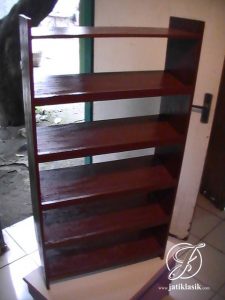 Rak Sepatu Minimalis Kayu Jati
