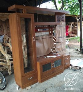 Bufet Partisi Minimalis Jati Kawung Modern