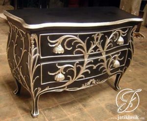 Nakas Jati Ukir Teratai Mawar Bombay