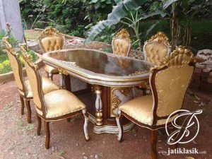 Set Meja Makan Jati Ukir Ganesa