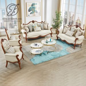 Sofa Tamu Jati Ukir Jepara Modern Paris