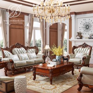 Sofa Tamu Jati Ukir Jepara Modern Veronica