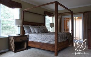 Tempat Tidur Minimalis Jati Kanopi