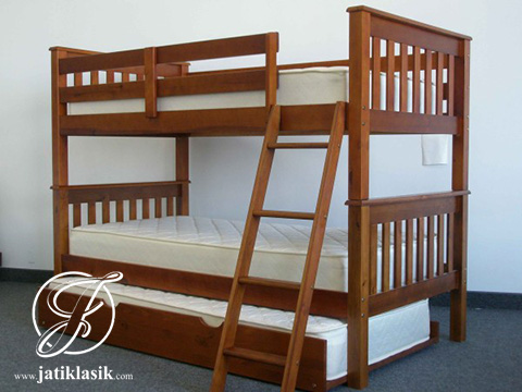 Tempat Tidur Tingkat Jati Minimalis Sorong