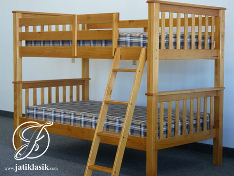Tempat Tidur Tingkat Jati Minimalis