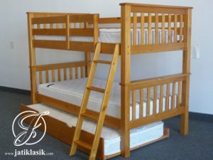 Tempat Tidur Tingkat Jati Minimalis Sorong