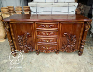 Bufet Jati Ukir Kuda Mewah
