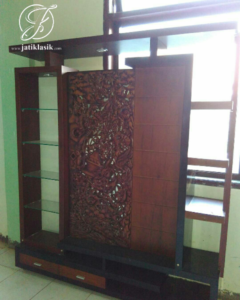 Bufet Mewah Jati Ukir Minimalis Modern