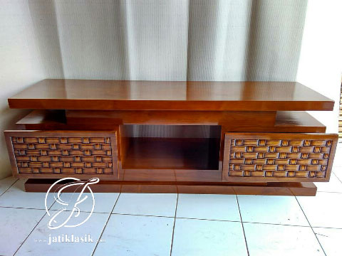 Bufet TV Minimalis Model Anyam