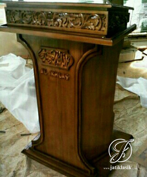 Mimbar Jati Ukir Minimalis Jepara