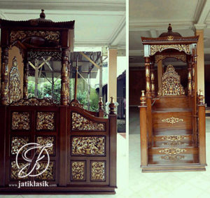 Mimbar Masjid Mewah Jati Ukir Kubah