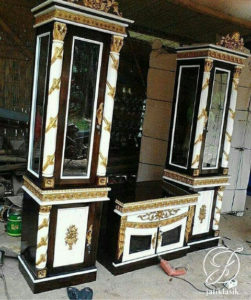 Set Bufet TV Jati Davinsi Selendang Marmer