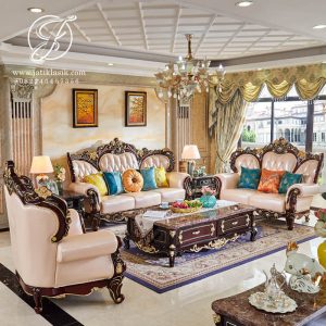 Sofa Tamu Jati Ukir Jepara Modern Maria