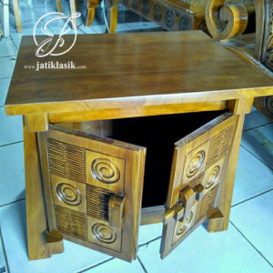 Nakas Minimalis Jati Ukir Klasik