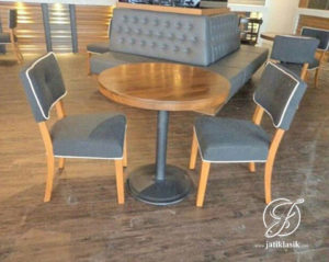 Set Meja Makan Cafe Bundar