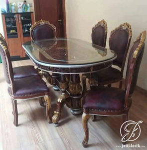 Set Meja Makan Jati Ganesha Modern