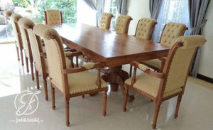 Set Meja Makan Modern Jati French