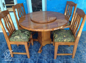 Set Kursi Makan Jati Meja Bundar