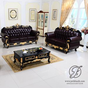 Sofa Tamu Jati Ukir Modern Jepara Amalia