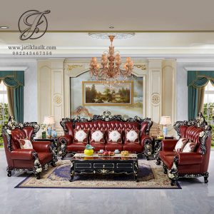 Sofa Tamu Jati Ukir Modern Jepara Carina