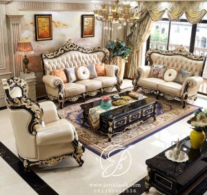 Sofa Tamu Ukir Modern Jati Jepara Diana