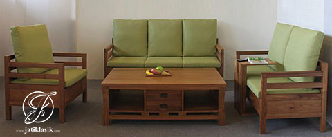 Kursi Tamu Minimalis Busa Bantalan Jati Klasik