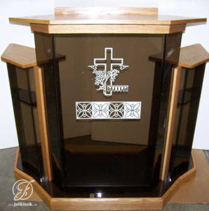 Mimbar Gereja Kaca Modern Kayu Jati