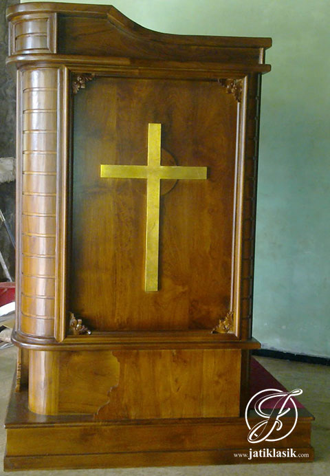 Mimbar Gereja Klasik Minimalis Jati Mewah