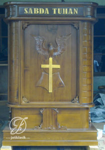 Mimbar Gereja Ukir Klasik Jati Mewah