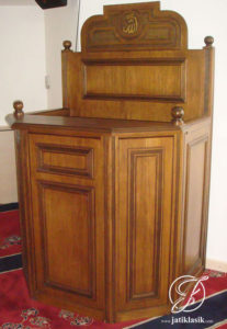 Mimbar Masjid Minimalis Segilima Jati Modern