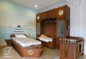 Set Tempat Tidur Anak Minimalis Perahu Jati