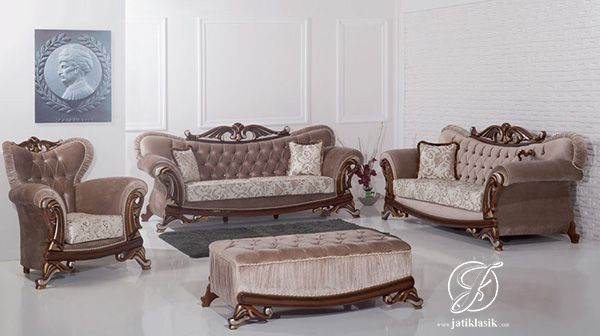 Kursi Sofa Tamu Jati Ukir Alanya Klasik