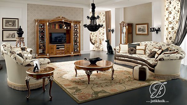 Kursi Sofa Tamu Jati Ukir Barocco Modern