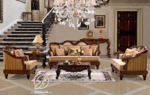 Kursi Sofa Tamu Jati Ukir Cipriano Klasik